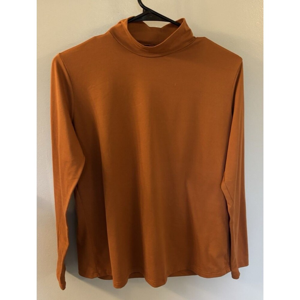George Womens Brown Mock Turtleneck Top Size Small